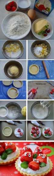 TART KASESİNDE KREMŞANTİLİ ÇİLEKLİ TURTA TART KASESİNDE KREMŞANTİLİ ÇİLEKLİ TURTA