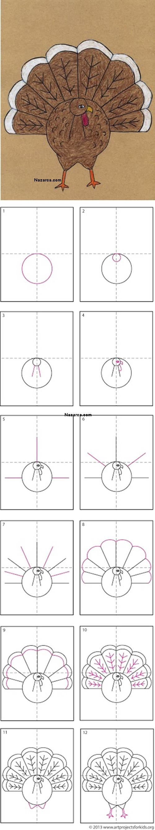 How to Draw-kolay-tavus-kusu-cizimi