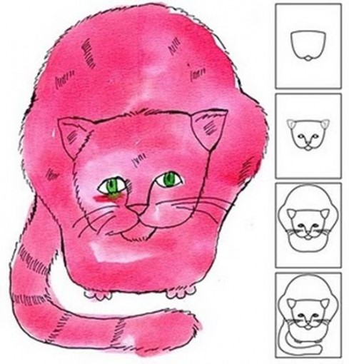 KOLAY YATAN KEDİ RESMİ ÇİZİLİŞİ