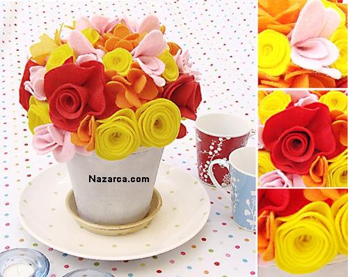 FELT FLOWERS İLE DEKORASYON