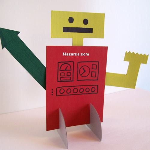 KARTONDAN BASİT KOLAY ROBOT YAPIM AŞAMALARI