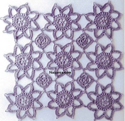 MOTİFLİ KARE VİTRİN DANTEL ÖRNEĞİ VE ŞABLONU