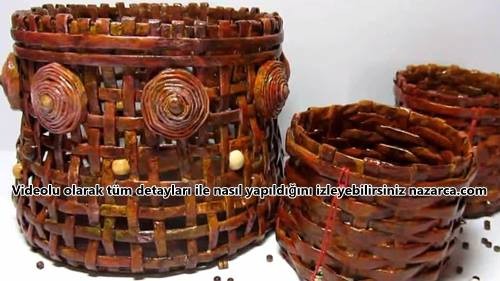 VİDEOLU GAZETE KAĞITLARINDAN SEPET ÖRÜLÜŞÜ DETAYLI ANLATIM