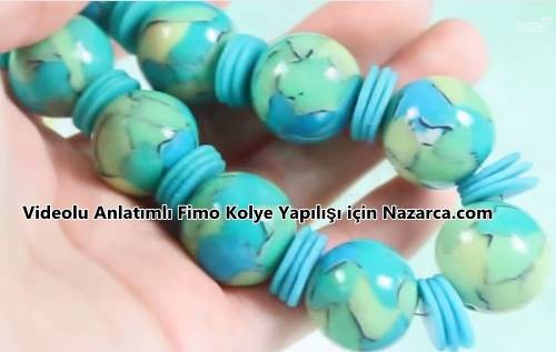 VİDEOLU FİMO HAMURUNDAN YEŞİL KOLYE YAPILIŞI