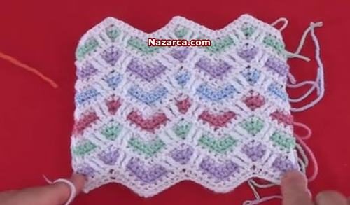 ZİGZAG KALPLİ BEBEK BATTANİYESİ TÜRKÇE VİDEOLU YAPILIŞI