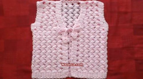 ÖRGÜ PEMBE DANTEL ÇOCUK YELEK YAPILIŞI TÜRKÇE VİDEOLU