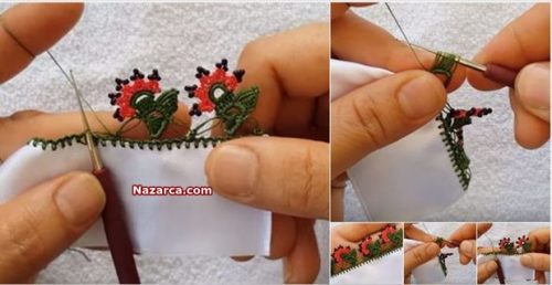 KUM BONCUKLU ÇİÇEKLİ YAZMA OYASI VE MODELLER