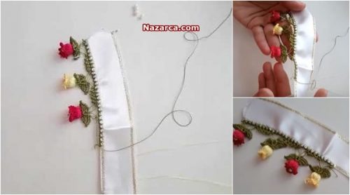 İÇİ BONCUKLU NAR ÇİÇEĞİ TIĞ OYASI YAPILIŞI