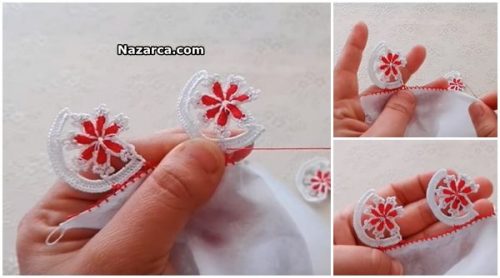 ÇİÇEKLİ AY YILDIZ TIĞ OYASI AÇIKLAMALI