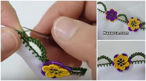 İKİ KATLI FISTIKLI KÖPRÜLÜ TIĞ OYA YAPILIŞI