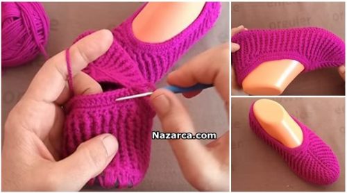 TIĞLA FUŞYA PEMBE BAYAN PATİK YAPIMI