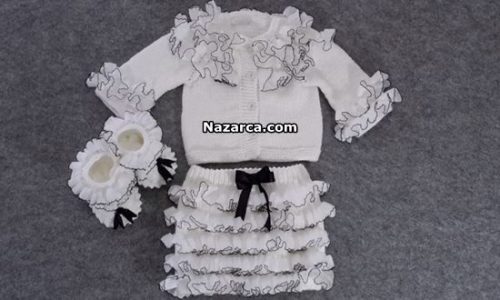 FIRFIRLI 3 PARÇADAN KIZ BEBEK TAKIM YAPILIŞI