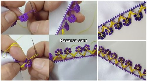 DİZİLİ MENEKŞELER TIĞ OYASI TARİFİ
