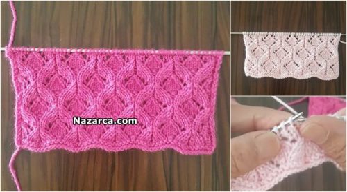 GÖLGELİ ÇİFT BAKLAVA ÖRGÜ MODELİ ANLATIMLI