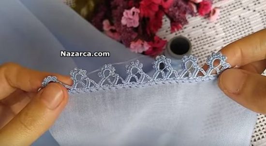 MENDİLDE TIĞ OYASI TARİFİ İLE YAZMALARA YENİ ÖRNEK 10