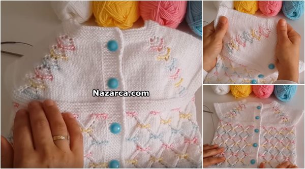 RENKLİ BAKLAVALI ROBALI KIZ BEBEK YELEK ANLATIMI RENKLİ BAKLAVALI ROBALI KIZ BEBEK YELEK ANLATIMI