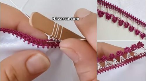 ÇUBUKLA İLMEK TOPLAMALI TÜLBENT OYASI YAPIMI