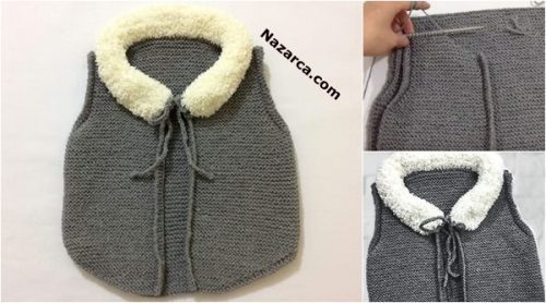1-2 YAŞ BEBEKLERE YAKASI PELUŞ HIRKA YAPIMI