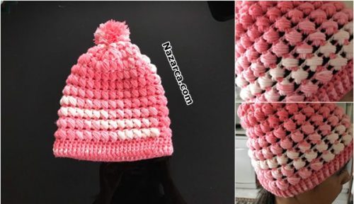 FISTIK GÜZELİ BERE MODELİ KIZLAR İÇİN ÖRGÜ ŞAPKA YAPIMI