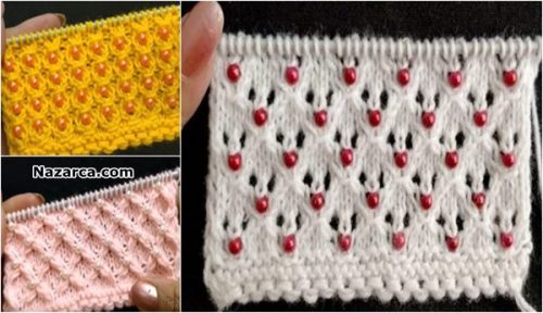 İNCİLİ YELEK MODELLERİNE ŞALLARA BONCUKLU ÖRGÜ DESENLERİ