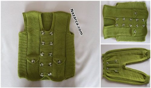2 YAŞ ERKEK BEBEKLERE ŞİŞ ÖRGÜ CEPKEN PANTOLON TAKIM TAM TARİFİ