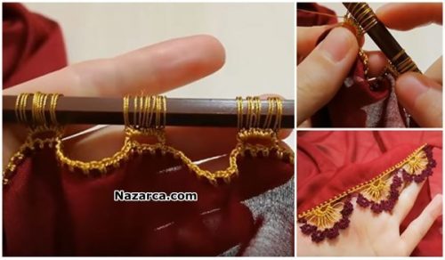 TIĞ BATTISI KALEM İLE YAPILAN YALDIZLI GELİN YAZMASI OYASI