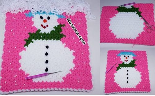 PEMBE KARE LİF MODELİN DE KARDANADAM DESENLİ SABUN BEZİ