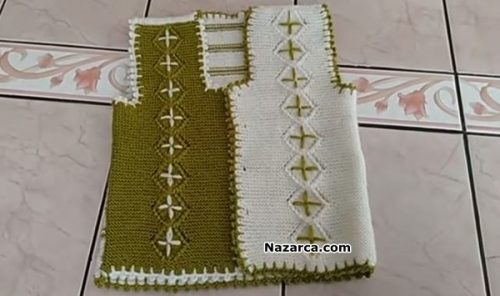 BAKLAVA ÖRNEĞİ İÇİNE NAKIŞ İŞLENMİŞ YELEĞİN TARİFİ