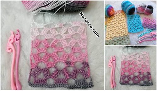 BATİK SİMLİ PAPATYADAN İRİ YUVARLAK ÇİÇEK DESENLERİ ÖRGÜ