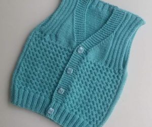 Hand-Knit-Baby- Vest- Bolero