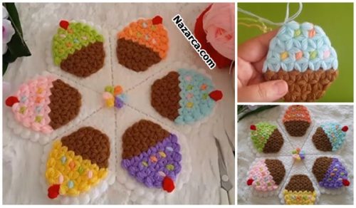 3D DİLİMLİ CUPCAKE (KAPKEK) ÖRGÜSÜ