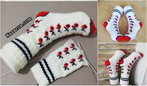 BOĞAZINDAN BAŞLANAN 5 ŞİŞ ÇORAP ÖRMESİ