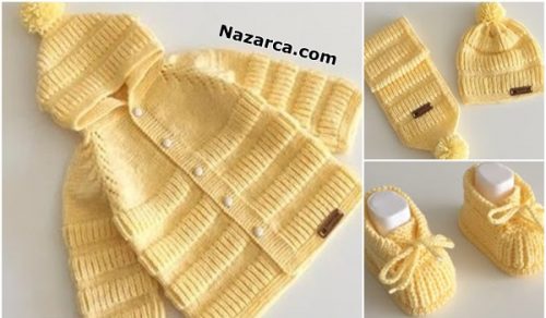 SARI 4 PARÇALI SELANİKLİ BEBEK TAKIM
