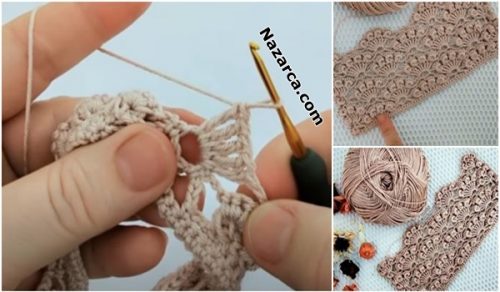 MODEL VE RENK UYUMLU YELEK ŞAL ÖRNEĞİ TIĞ ÖRGÜ
