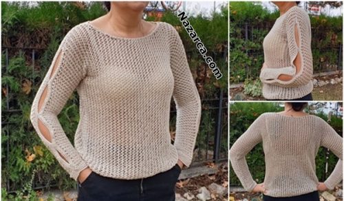 YIRTMAÇLI UZUN KOL ŞİŞ MODEL KADIN BLUZ