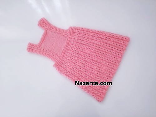 Nazarca-pembe-kahveli-model-bebe-elbisesi