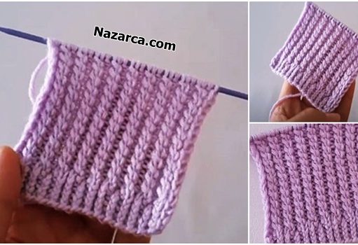 LİLA İPLE ESNEYEN İLMEKLER LASTİKLİ ÖRGÜSÜ Nazarca-esneyen-ilmekler-lila-lastik-orgusu