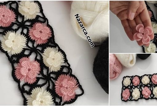 3 RENK YAZLIK İPLE ÇİÇEKLİ MOTİFLİ TIĞ MODELİ Nazarca-orgu-modelleri-cicekli-yelek-motifleri