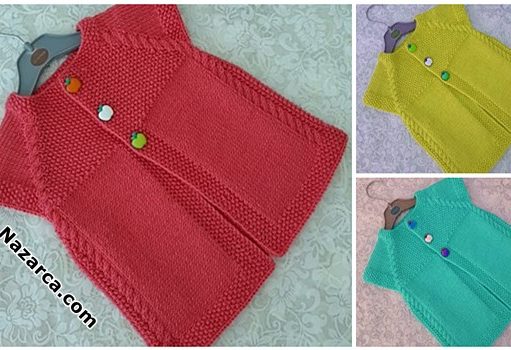 ELMALI DÜĞMELİ PİRİNÇ VE BURGULU BEBEK YELEK Robali-Elma-dugmeli-bebek-yelek-videosu