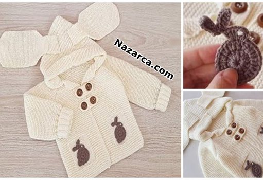 TAVŞAN FİGÜRLÜ KAPŞONLU HIRKA:ÖZEL TASARIM Tavsan-hirka-harosa-model-krem-renk