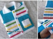 RENGARENK SELANİK ÖRGÜ İLE YAKALI BEBEK YELEK erkek-yakali-renkli-selanik-bebek-yelek