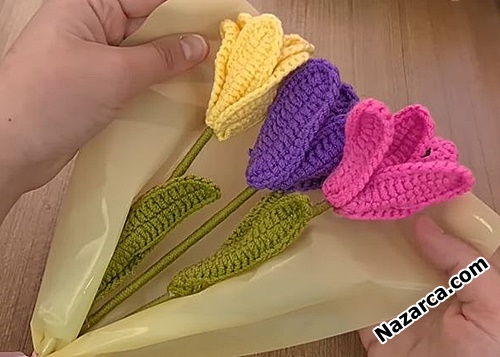 DIY-Crochet- Knitting -Tulip -Flower