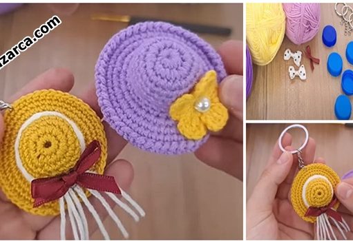 ŞİŞE KAPAĞINDAN ÖRGÜ ŞAPKA TOKA ANAHTARLIK sise-kapaklarindan-orgu-toka-anahtarlik