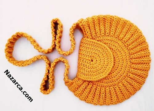 Crochet-Knit -Orange -bag