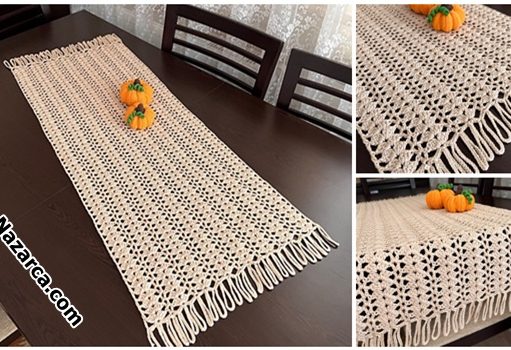Easy -Crochet- Table- Runner-sacakli-dantel