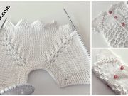 Needle- Knit -White -Baby- Vest