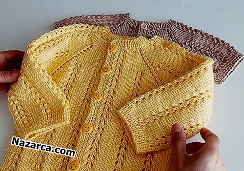 Knitted -Openwork- Baby-Cardigan