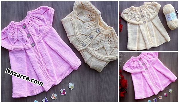Pleated- Robe- Baby -Vest- Knitting