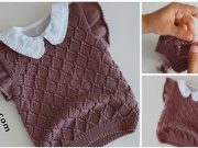 2023 KIŞLIK BEBEK ÖRGÜ MODELLERİ:ÖRME SÜVETER Knit -Frilly- Baby -Sweater-2023