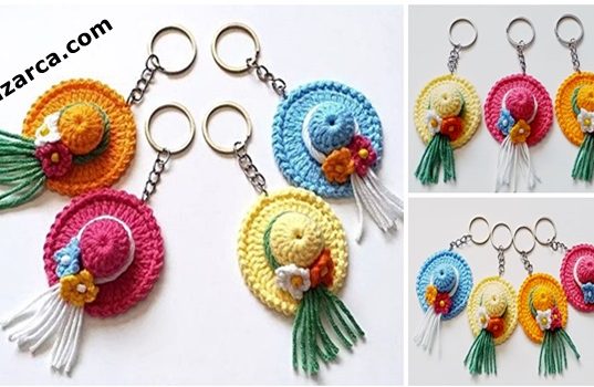 MİNYATÜR ÖRGÜ ŞAPKA ANAHTARLIK: FİGÜR TIĞ İŞLERİ Miniature- Crochet- HatKeychain